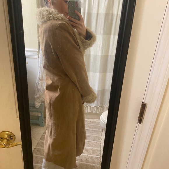 Genuine real leather suede penny lane coat - Picture 3 of 8